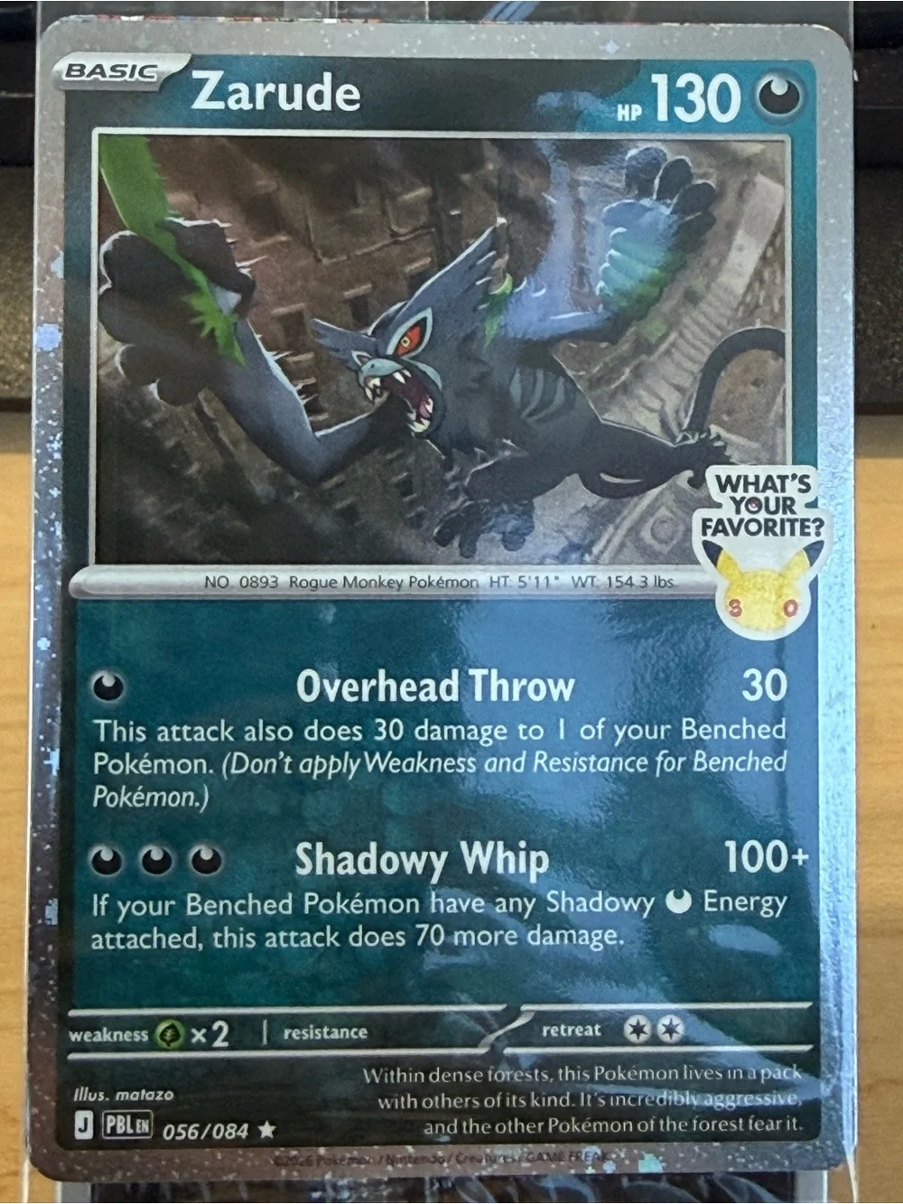 Pokemon Zarude Trading Card - Green, Blue, Black